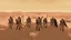 Placeholder: desert, comic style warriors from behind