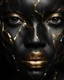 Placeholder: a beautiful black woman face made of kintsugi seam, photo realistic, 16K