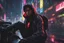 Placeholder: Miles morales in 8k nier automata drawing style, Carrying them, cinematic mood, neon effect, close picture, rain, highly detailed, high details, detailed portrait, masterpiece,ultra detailed, ultra quality
