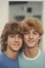 Placeholder: full color image, 1980's yearbook photo, teenager, Shaggy and Scooby Doo, 14 years old, photorealistic, --ar 9:16 --style raw