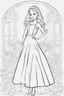 Placeholder: outline art for kids coloring pages with barbie no background, sketch style, full body, only use outline, mandala style, clean line art, white background, no shadows and clear and well outlined. should look exactly like barbie