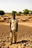 Placeholder: Sudan, destroyed city, one man standing