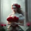 Placeholder: red roses beautiful girl,utra realistic,highly detailed, masterpiece, sharp focus, fantasy art, royalistic,elegant, fog, Special Lighting,volumetric lighting, Vibrant, color Scheme, forest, trending on artstation, ultra photoreal,hypermaximalist, unreal engine