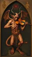 Placeholder: Hieronymus Bosch style , a devil playing the violin