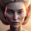 Placeholder: 3d female, Ursula von der Leyen, big circular reflective eyes, Pixar studio movie style, unreal engine cinematic smooth, intricate detail, cinematic