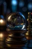 Placeholder: My Soul, Guide, Galactic - that will represent the Higher self and the lineage of the light inside a boat crystal ball , shot on Hasselblad h6d-400c, zeiss prime lens, bokeh like f/0.8, tilt-shift lens 8k, high detail, smooth render, down-light, unreal engine, prize winning