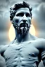 Placeholder: Ultra Realistic image, Roman sculpture, white marble material, Lionel Messi, sun radial crown, chisel style, waist up portrait, epic, celestial, cinematic lighting, God light, god rays, 4k resolution, smooth details, ornate details, soft lighting, unreal engine 5, marble background.