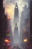 Placeholder: Gotham city poster, nostalgic, warm