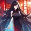 Placeholder: Clear focus,High resolution, black long hair, Vibrant red eyes, Emo style, Wearing a Chinese Traditional dress