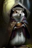 Placeholder: squirrel hedgehog mix being a cleric of death hood