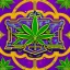 Placeholder: Marijuana, pattern, splash color, bright colors, neon, Psychedelic, detail, 8k, bright light