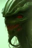 Placeholder: green alien, head, evil, red eyes, big silver teeth, weapons, blood, 8k, finely detailed, photo realistic, HR Giger style