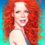 Placeholder: Robyn Lively, her striking perfectly detailed clear eyes, her perfect, precisely detailed lightly freckled face, meticulously detailed long curly multi-hued ginger carrot cherry fire red hair, luminous colorful sparkles; by james r. eads, gawki, rajewel, tania rivilis, dan mumford, lisa frank, artgerm, greg rutkowski, alphonse mucha and william-adolphe bouguereau; glitter, airbrush, octane render, volumetric lighting, 16k, photorealistic digital painting, artstation, smooth, sharp focus