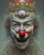 Placeholder: head and shoulders portrait of a clown with multiple eyes, face paint, jester hat, sad expression, Takato Yamamoto artist, Akiya Kageichi artist, Jedediah Berry inspired, 8k resolution concept art portrait, dynamic lighting, hyperdetailed, intricately detailed, maximalist, beautiful, creepy