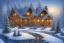 Placeholder: Christmas river mountain lantern cabin