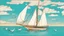 Placeholder: A small, brightly colored sailboat with a billowing white sail cuts through a turquoise ocean. The wind fills the sail, causing the boat to lean slightly. In the distance, fluffy white clouds drift across a clear blue sky. Seagulls soar overhead, their calls echoing in the air. A majestic brown pelican with a large pouch full of water flies gracefully above the boat. The image evokes a sense of calm adventure, the refreshing scent of the ocean breeze, and the abundant wildlife.
