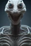 Placeholder: snake alien, head,8 eyes, smile, 8k, with hairs, finely detailed, photo realistic, HR Giger style