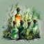 Placeholder: watercolor, dark style, dark green vintage witch's glass bottles with herbal decoction with emeralds and with grass and leaves, Trending on Artstation, {creative commons}, fanart, AIart, {Woolitize}, by Charlie Bowater, Illustration, Color Grading, Filmic, Nikon D750, Brenizer Method, Side-View, Perspective, Depth of Field, Field of View, F/2.8, Lens Flare, Tonal Colors, 8K, Full-HD, ProPhoto