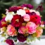 Placeholder: soft delicate flower arrangements with filigree in alcohol inks, soft red muted colors