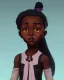 Placeholder: Portrait of a sweet black toddler witch girl with long dark hair