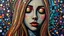 Placeholder: masterpiece Impasto style oil painting of creating figure full an girl the face is made of granite terrazzo motifs black with textured brush strokes, long hair is made of immersive experience, intricate and detailed, trippy psychedelic Pointillist bright, lively and colorful explosions mirrors dry, and closed eyes. Cubist granite abstract descending from a amazing stained glass spirograph sheets slanted ribbon lines, a sheets spiral geomatrical, Express live brushwork brings depth and texture to