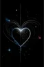 Placeholder: romantic book cover refrencing a heart, stars, lightning, and science on a black canvas