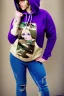 Placeholder: blonde taking selfie.thick thighs,thick calves,flat belly,curvy fell. NOVEL kind of hoodie, form which condescends with integrated bag[SIC]. It is sewed together of camouflage pieces, whose color are all denim colors,cream, brown and purple. Big colored headphones (gold rings!) is merged with small felt cap with small visor. Big bright purple felt tippet and birght-colored-hood is merged with colorful beanie. Inside is orange. Style: 1990's Finland