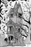 Placeholder: coloring book page Small Haunted Houses