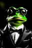 Placeholder: An elegant frog with glasses and a tuxedo