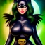 Placeholder: ultra detailed fullbody portrait of beautiful busty Black Cat DC Universe, wearing skintight costume, extremely detailed digital painting, intrincate, extremely detailed smiling face,crystal clear Big Green eyes, in the style of adam hughes , mystical colors , perfectly centered image, perfect composition, rim light, beautiful lighting,8k, stunning scene, raytracing