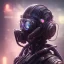 Placeholder: woman with cyberpunk futuristic helmet and goggles with cables connected to a large movie screen, 8k resolution, high-quality, fine-detail, intricate, digital art, detailed matte, volumetric lighting, baroque, illustration, octane render, brian froud, selina french, George Grie, Ben Goossens, Igor Morski