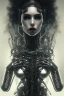 Placeholder: cyberpunk, black latex body, women, body portrai, open mouth, perfect skin, tron, cyborg , perfekt, real, dream, hr giger