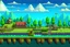 Placeholder: 2d pixellated nintendo style landscape jupiter trading exchange