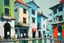 Placeholder: painting of Hanoi Old Quarter, modern, minimal, contemporary, minimalism, abstract, kandinsky style