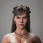 Placeholder: analog style, Celtic goddes, portrait, simmetric eyes, war ambient, xena wearing outfit, ultra realistic photo