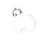 Placeholder: cute silhouette of a pomeranian , black on white vector