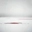 Placeholder: A captivating hyper minimalist photograph of a barren snow-covered field on a grey day with a tiny asymmetric crimson stain in the far lefthand side. The overall color palette is muted, with a small splash crimson contrasting against the white snow. The field stretches out in a long shot, creating a sense of isolation and desolation