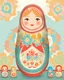 Placeholder: Matryoshka doll in colorful clothes, arms and legs