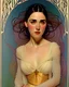 Placeholder: art by alfons mucha, full body image of 25-year old Jennifer Connelly