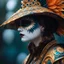 Placeholder: a close up of a person wearing a costume, an airbrush painting, inspired by Hedi Xandt, zbrush central contest winner, aquatic creature, victorian day of the dead, marc adamus, tooth wu : : quixel megascans, airbrush style, profile picture, beautiful creature, shot with Sony Alpha a9 Il and Sony FE 200-600mm f/5.6-6.3 G OSS lens, natural ligh, hyper realistic photograph, ultra detailed -ar 1:1 —q 2 -s 750)