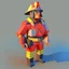 Placeholder: low poly firefighter