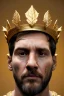 Placeholder: Realistic image, sculpture, white marble material with gold veins, Lionel Messi, gold laurel leaves crown, gold ornaments, Renaissance style, sun rays background, waist up portrait, epic, celestial, cinematic lighting, God lights, 4k resolution, smooth details, soft lighting, unreal engine 5, art station, substance 3d.