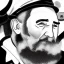 Placeholder: Fidel Castro dibujo anime blanco y negro