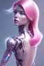 Placeholder: cyborg, pink hair,seven , perfekt, real, dream