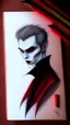 Placeholder: vampire drawing with colored pencils, minimalistic style drawing,