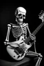 Placeholder: Skeleton Hugging a Guitar, Black and White art
