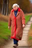 Placeholder: old russian woman walking