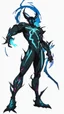Placeholder: Mix between genji and venom symbiote in solo leveling shadow style with neon glowing blue