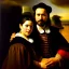 Placeholder: portrait of Jacobo Santiago Mozos born in 1976 and Gemma Arnau Arnau born in 1979,by Rembrandt, oil on canvas, cinematic composition, extreme detail,8k,fit full head inside picture