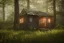 Placeholder: shack in a wild forest